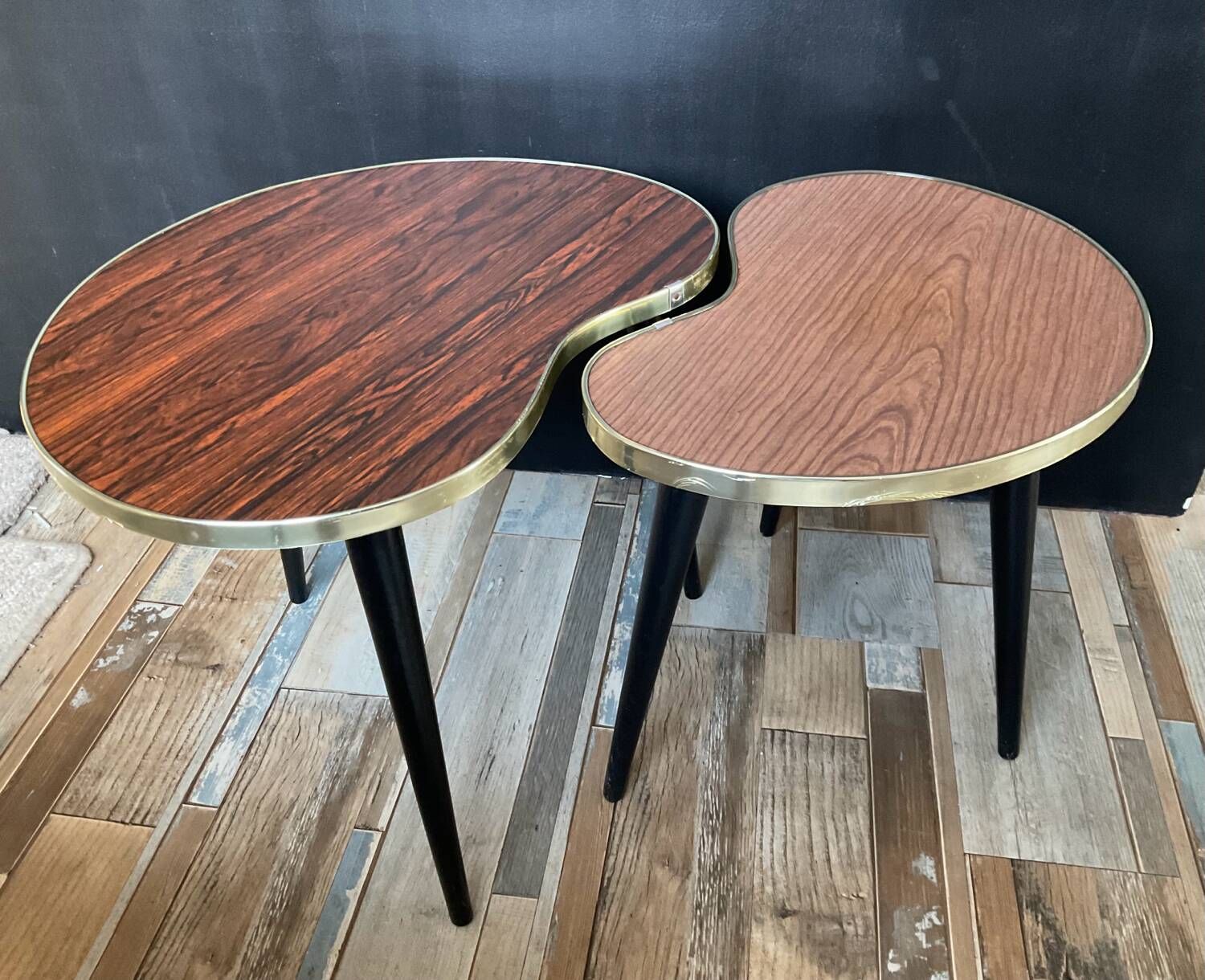 Duo of wooden and Formica coffee tables from the 60s and 70s