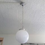 White opaline globe bistro pendant light