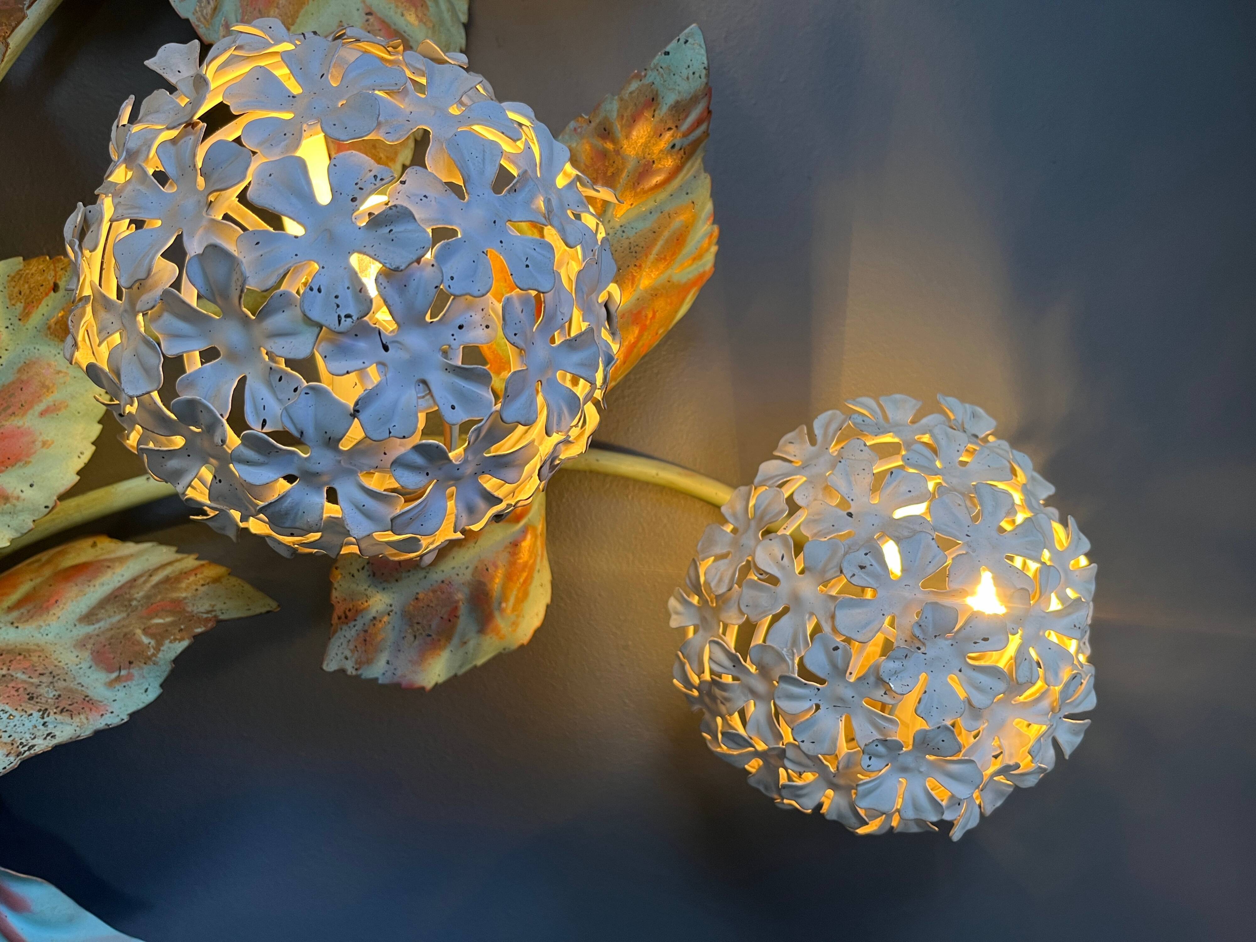 Vintage floral wall lamp by Hans Kögl, 1970s