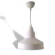 Scandinavian Industrial glossy white aluminium hanging lamp 1980s