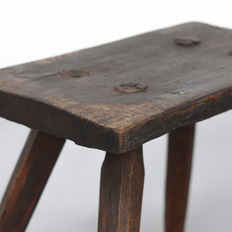 Primitive Wabi Sabi Pine Stool or Side Table