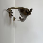 Pair of vintage wall lights, patinated brass, France, 1970.