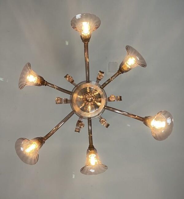 Lustre vénitien en verre de Murano améthyste