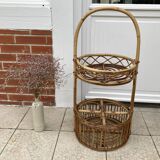 Vintage rattan bar server