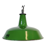 Industrial Green Enamel Factory Pendant Lamp from Revo, 1950s