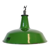 Industrial Green Enamel Factory Pendant Lamp from Revo, 1950s