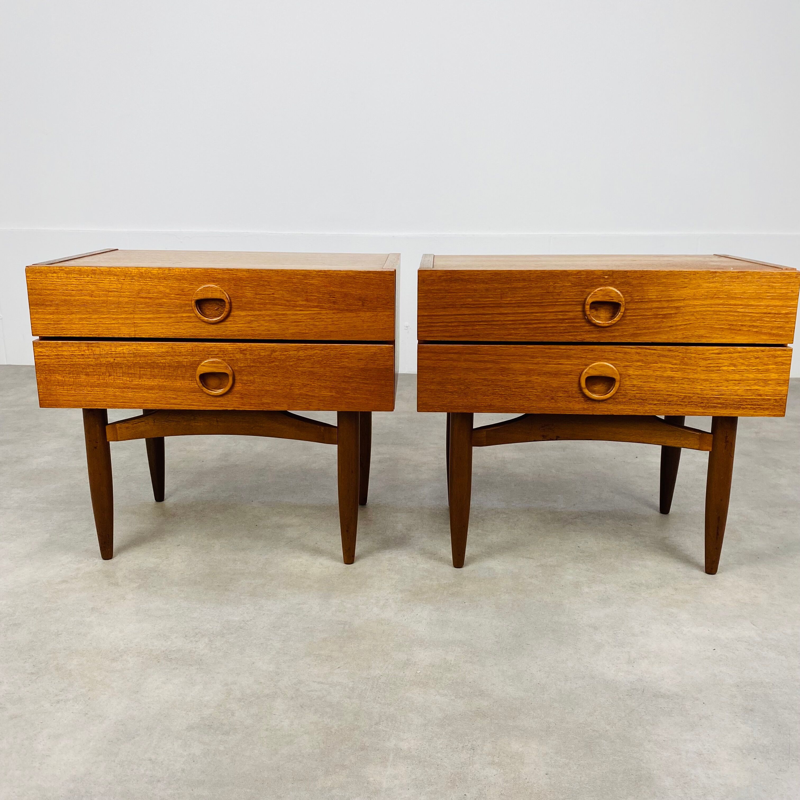 Pair of Scandinavian teak bedside tables 60s