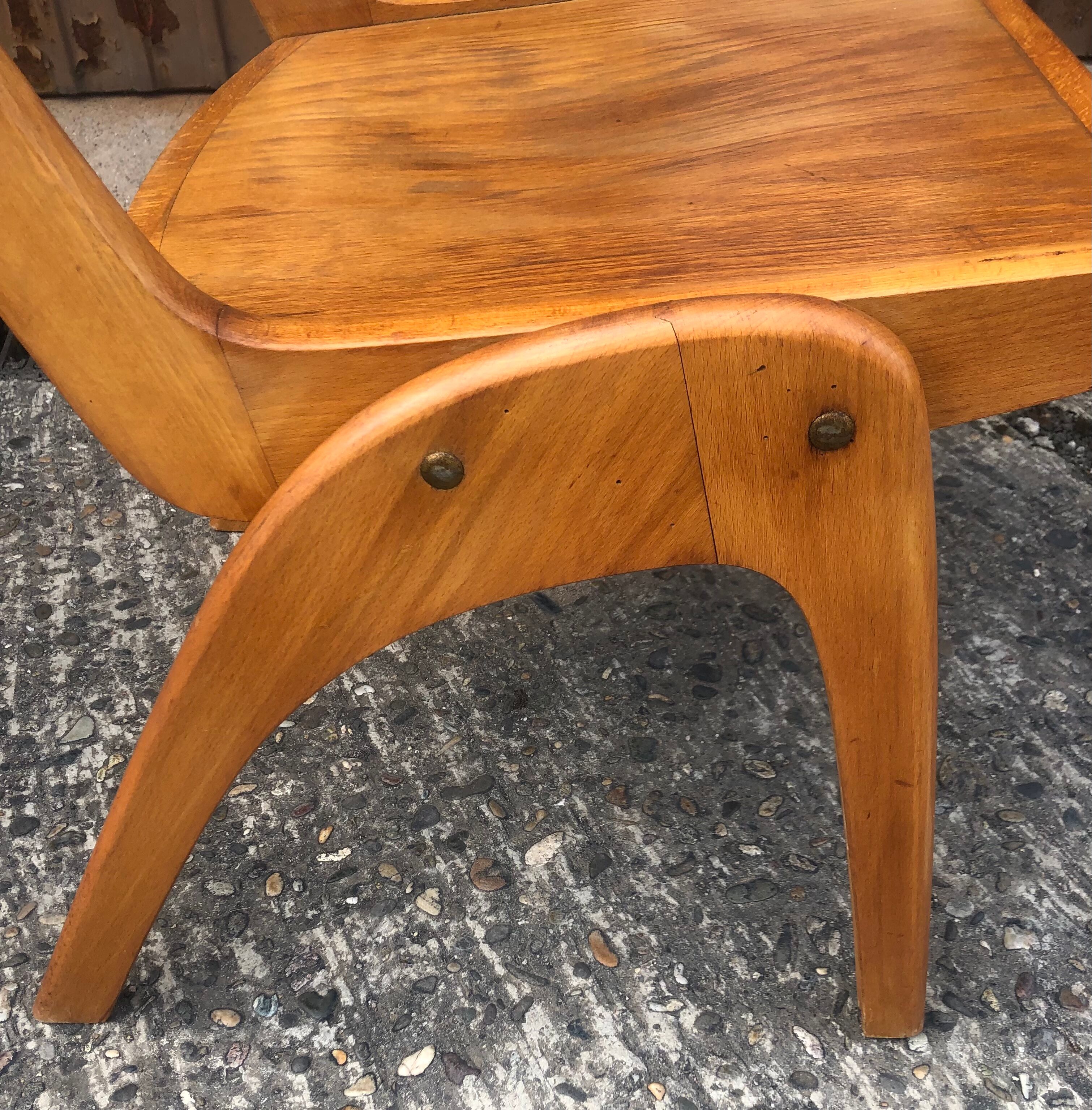 Vintage blond wood chairs 60s