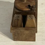Service à condiments brutaliste en bois – Mid-Century années 50