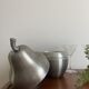 PEAR IN ALUMINUM BRUSH ICE BUCKET MADE IN ITALY AROUND 1970