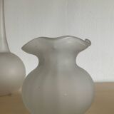 Série 4 vases vintage en verre dépoli