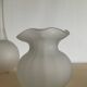 Set of 4 vintage frosted glass vases