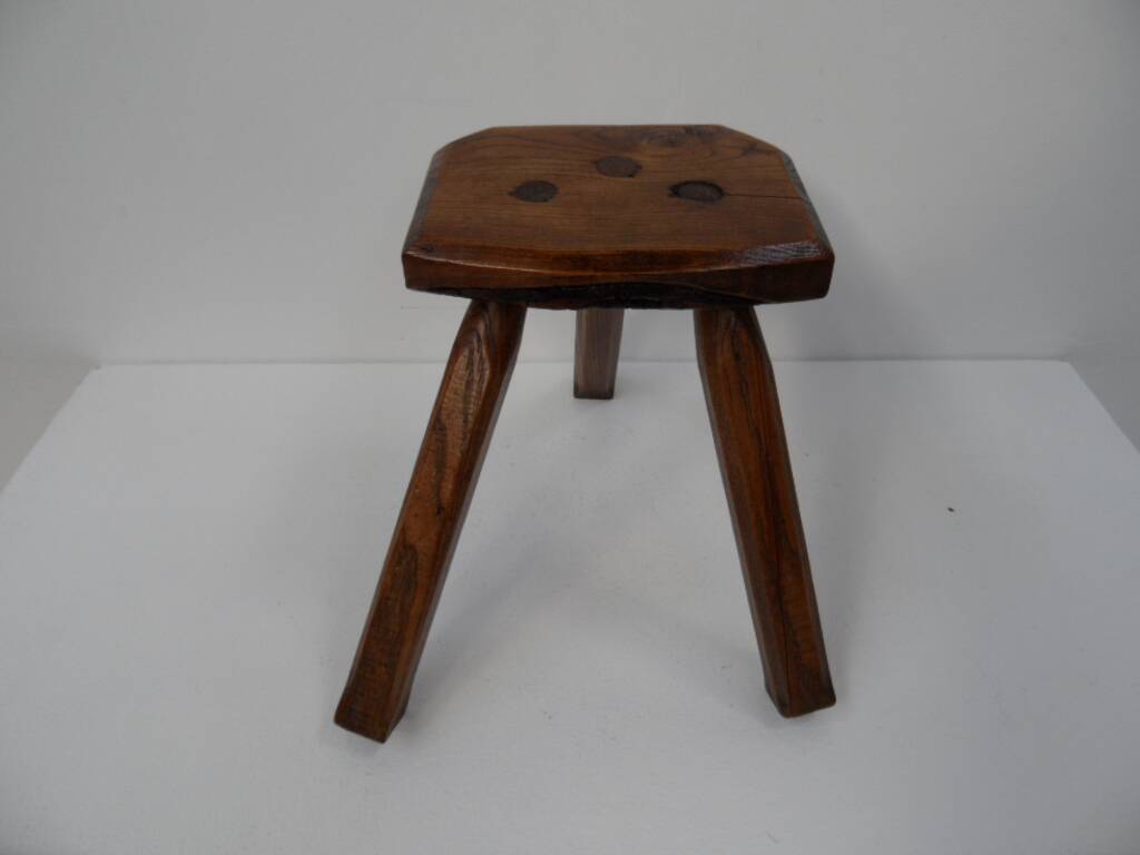 Tabouret à lait antique en chêne