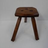Tabouret à lait antique en chêne