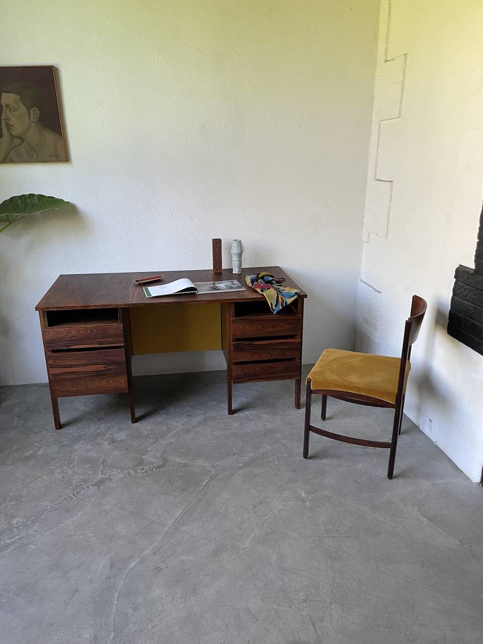 Desk and its Scandinavian rosewood chair