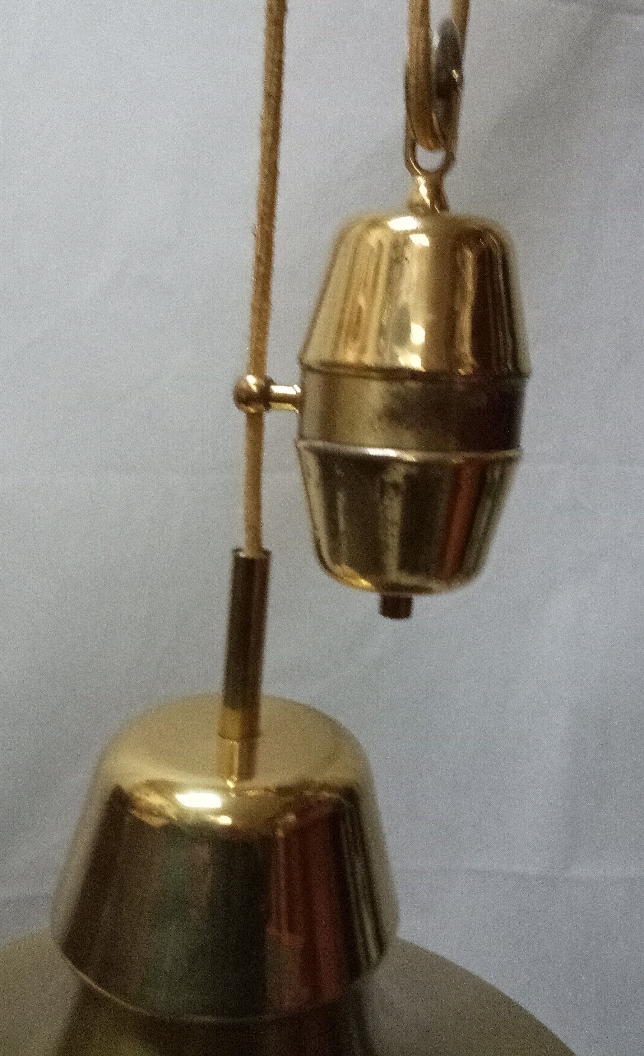 Adjustable scandinavian  brass ceiling lamp from the 70s