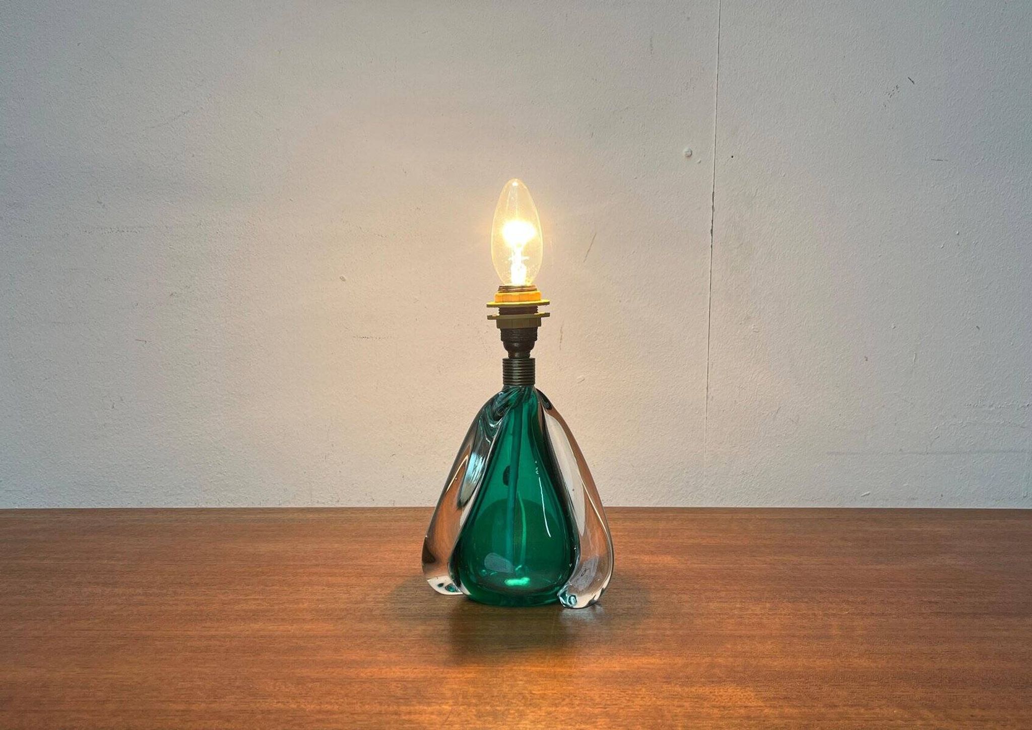 Mid-century Italian Murano glass table lamp from the 1950s.