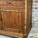 Bamboo-style pine sideboard and marble top early nineteenth century