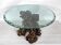 Vintage Italian wood and glass coffee table from 70s