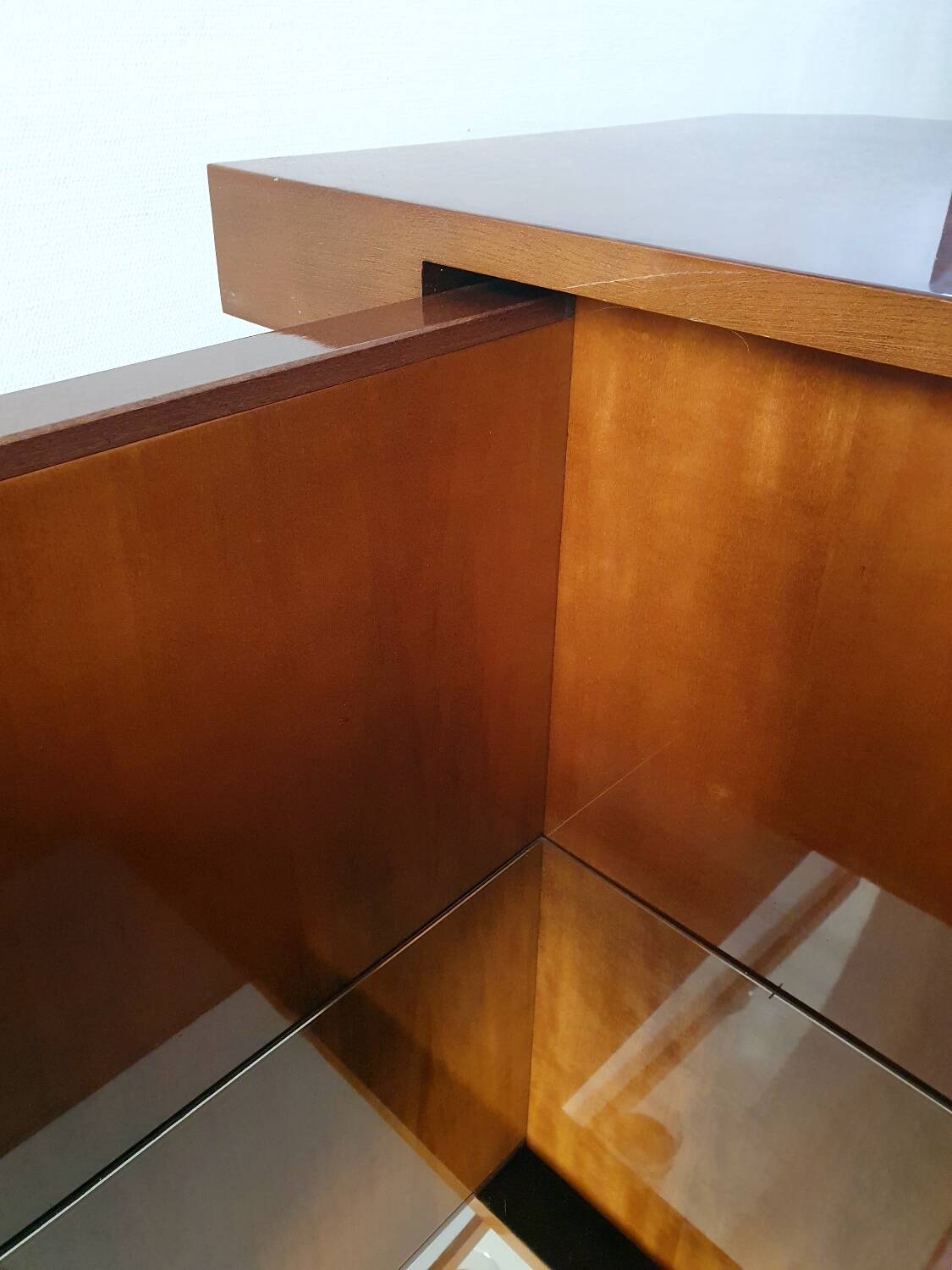 Elm burl coffee table, 70s