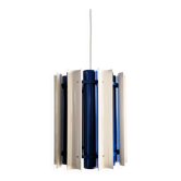 Rare blue and white 'Mexico' pendant lamp by Yki Nummi for Orno, 1960s