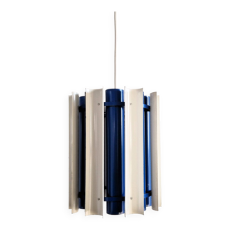 Rare blue and white 'Mexico' pendant lamp by Yki Nummi for Orno, 1960s