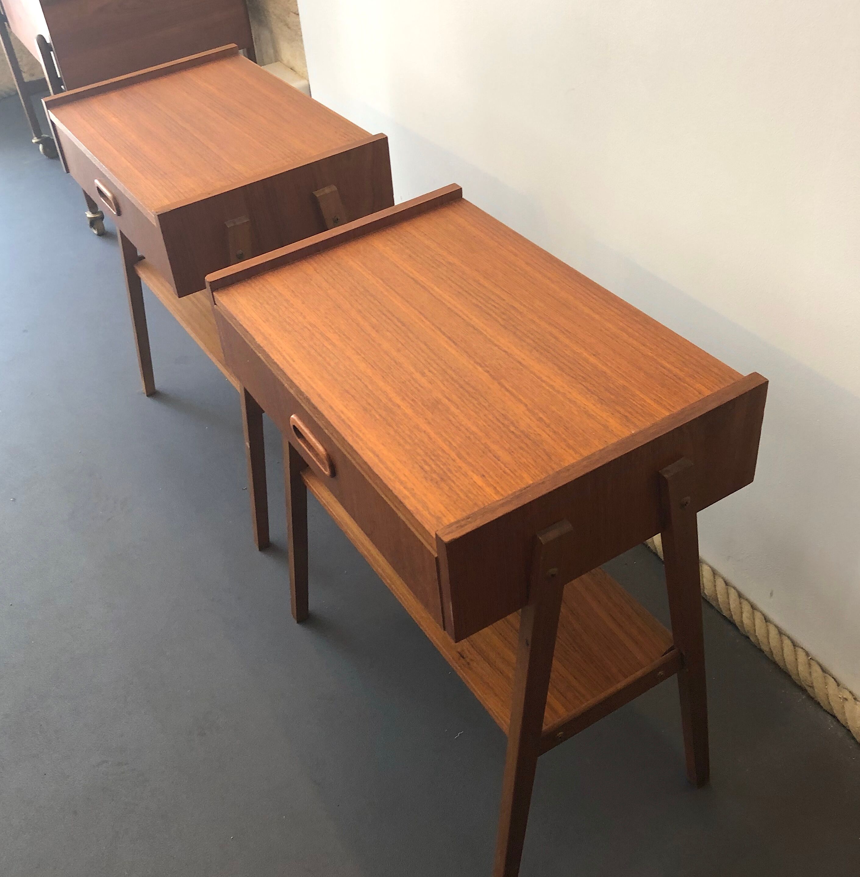 Pair of Danish teak bedside