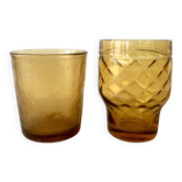 Set of amber glasses
