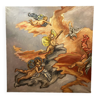 Modern oil on canvas in the style of Tiepolo.