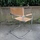 Fauteuil Cantilever en cuir couleur pêche