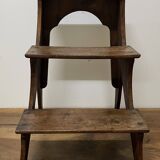 Walnut bookcase step stool