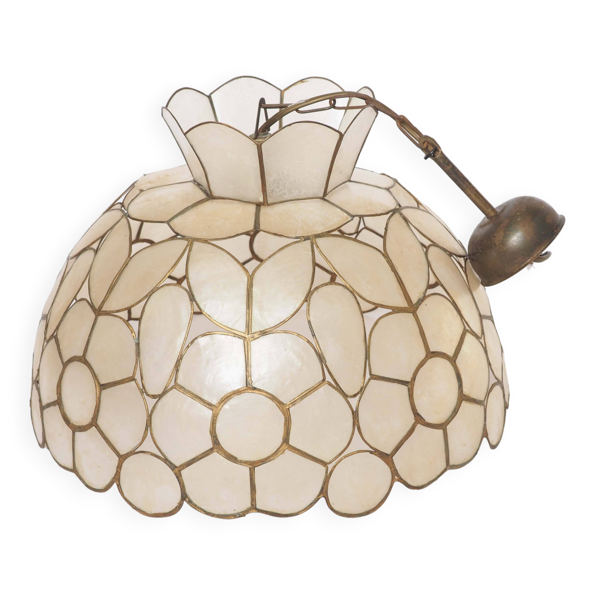 Grande suspension laiton et nacre