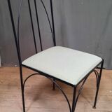 Series of 4 black metal chairs