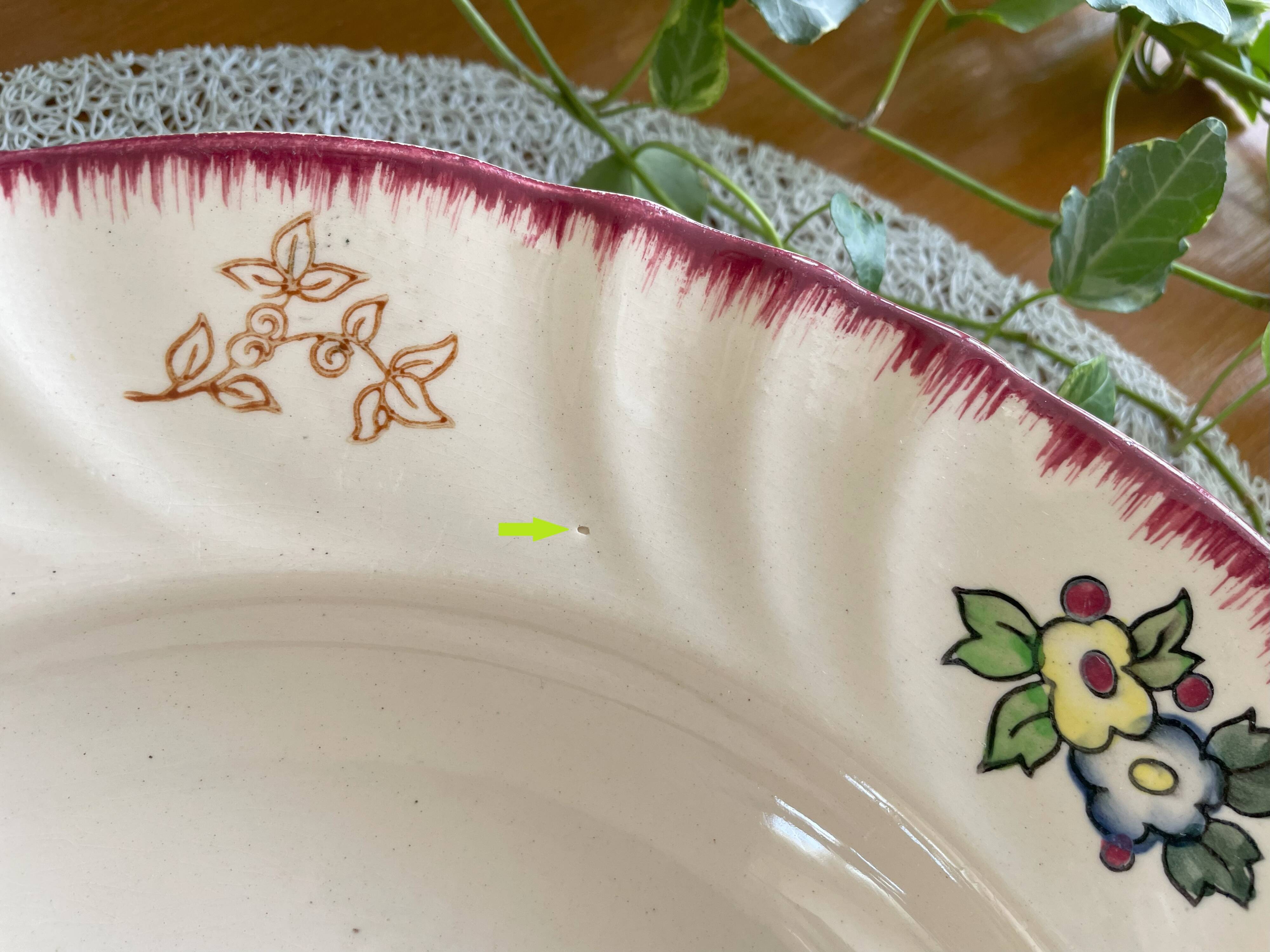 Old earthenware salad bowl from LONGWY