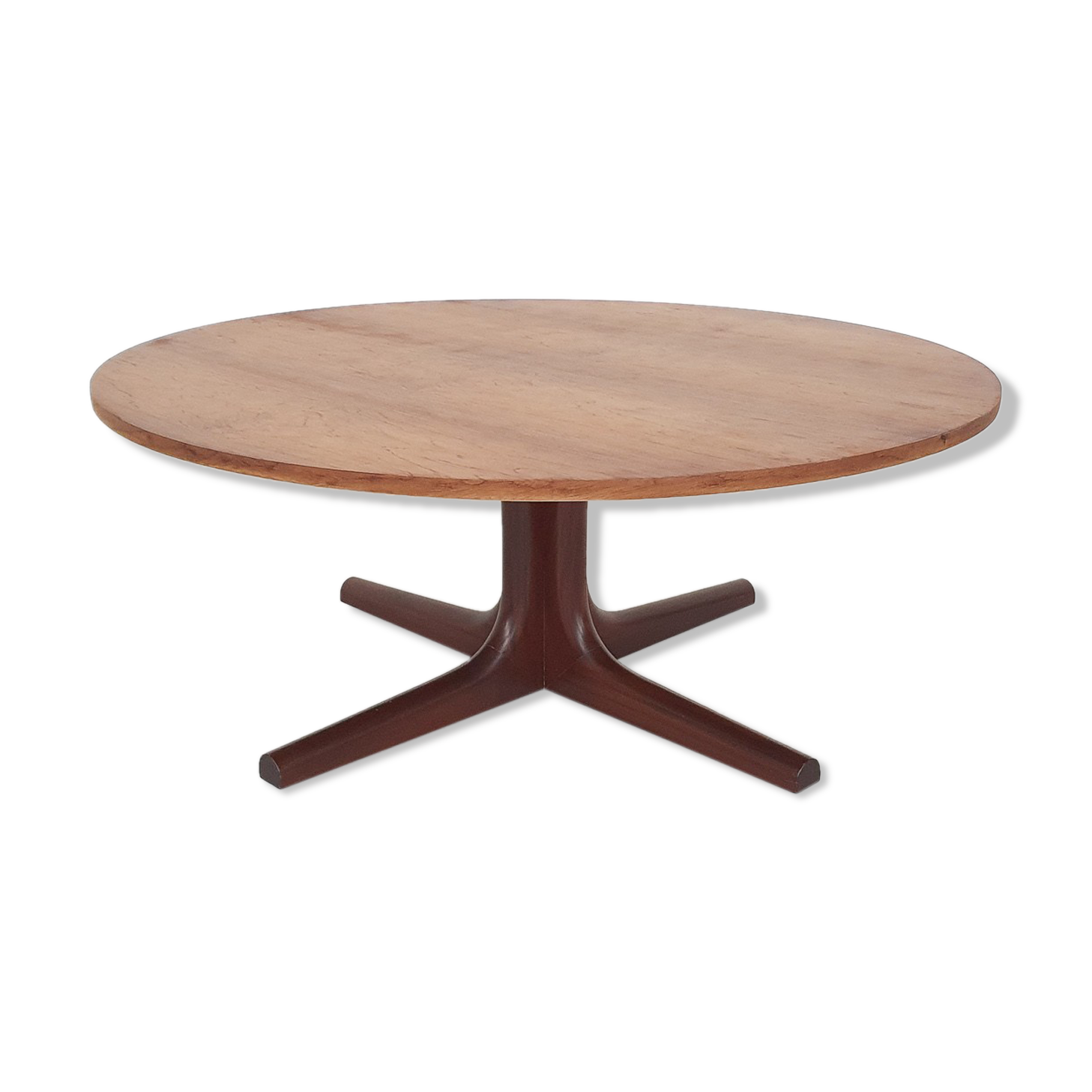 Table basse ronde en placage de bois de rose, années 1960