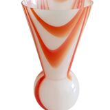 Carlo Moretti Murano Glass Vase, Marbled Decor, Italy, 1960s