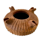 Empty pocket carved wooden cup folk art