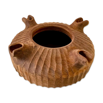 Empty pocket carved wooden cup folk art