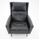 1970s leather wingback lounge chair, denmark