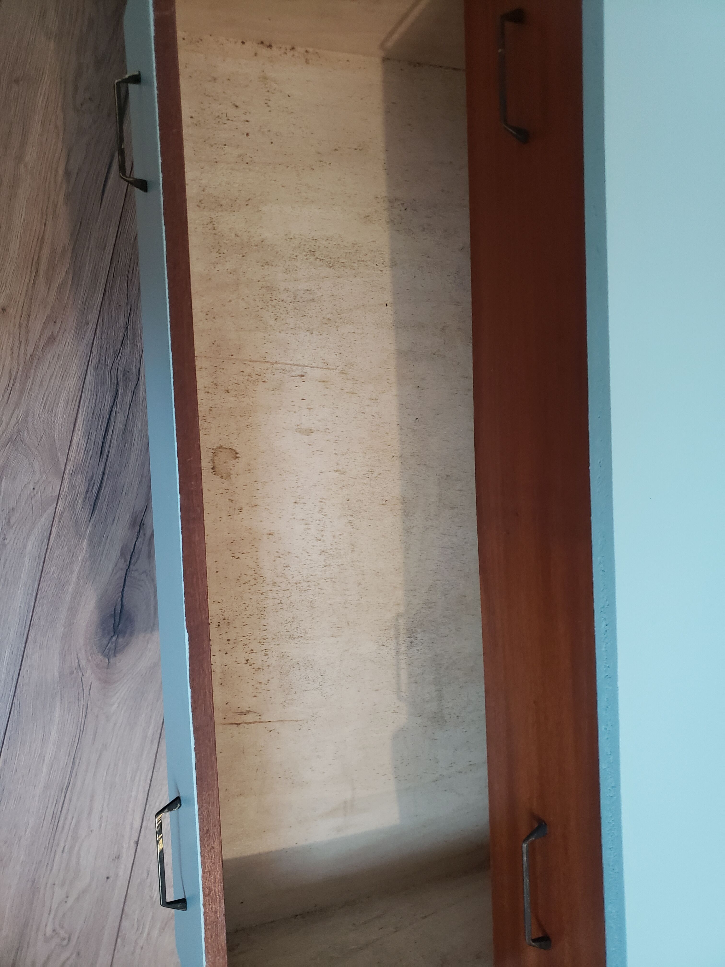 Vintage wood and blue chest of drawers