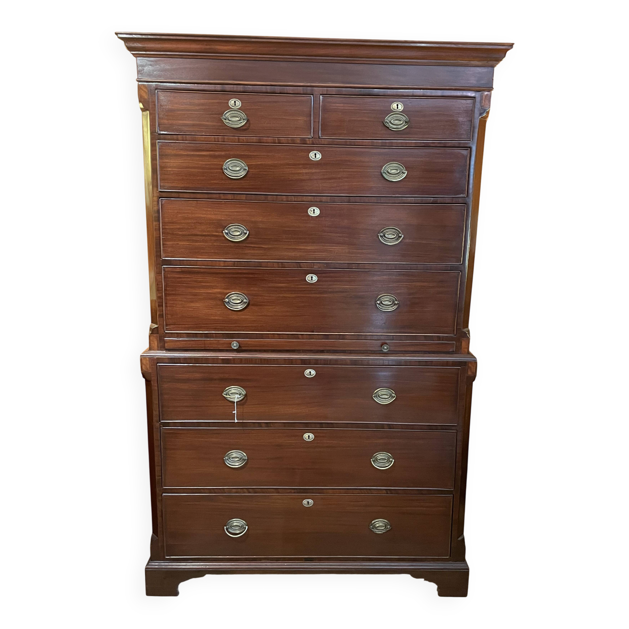 tallboy chest on chest in mahogany - 18th century