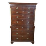 tallboy chest on chest in mahogany - 18th century