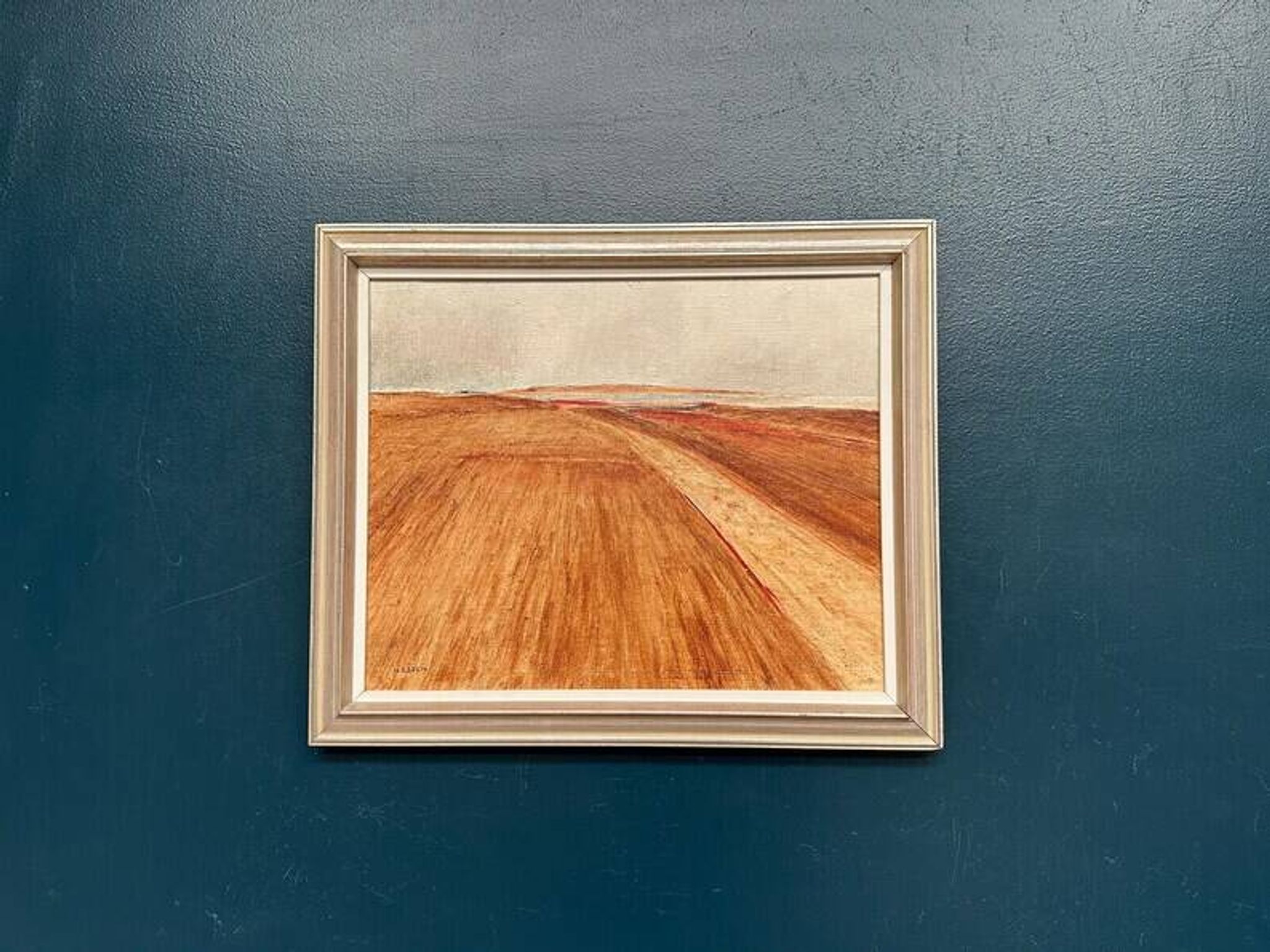 Original Swedish Oil on Canvas - "Rustic Landscape" by Nils Essen - Signed - Vintage and Framed - 42 × 50 cm (16.5" × 19.7")