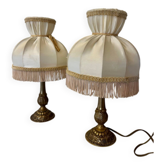 Vintage Brass Bedside Lamps