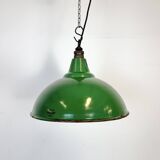 Industrial British Green Enamel Factory Pendant Lamp from Maxlume, 1960s
