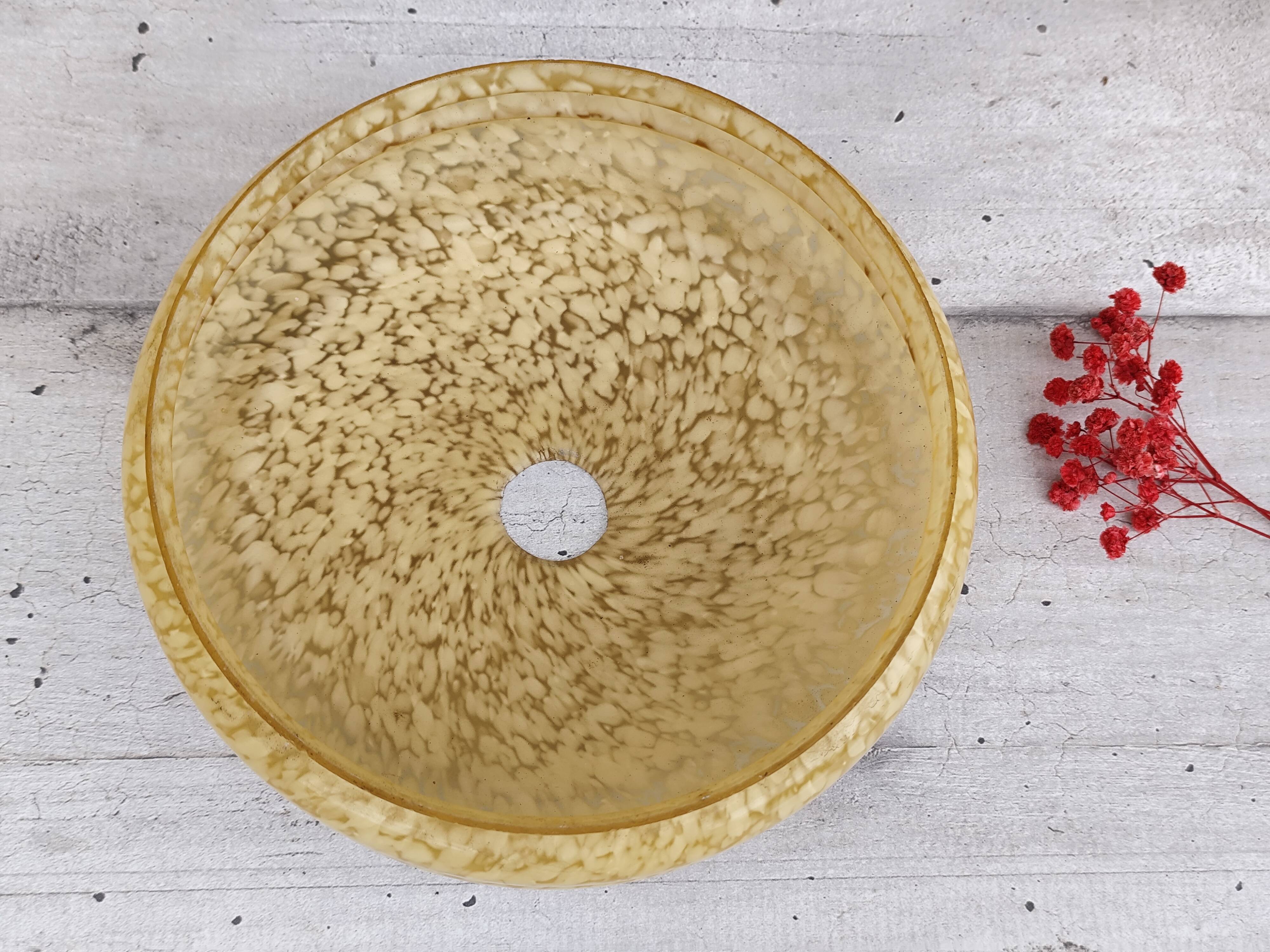 Speckled yellow clichy glass globe