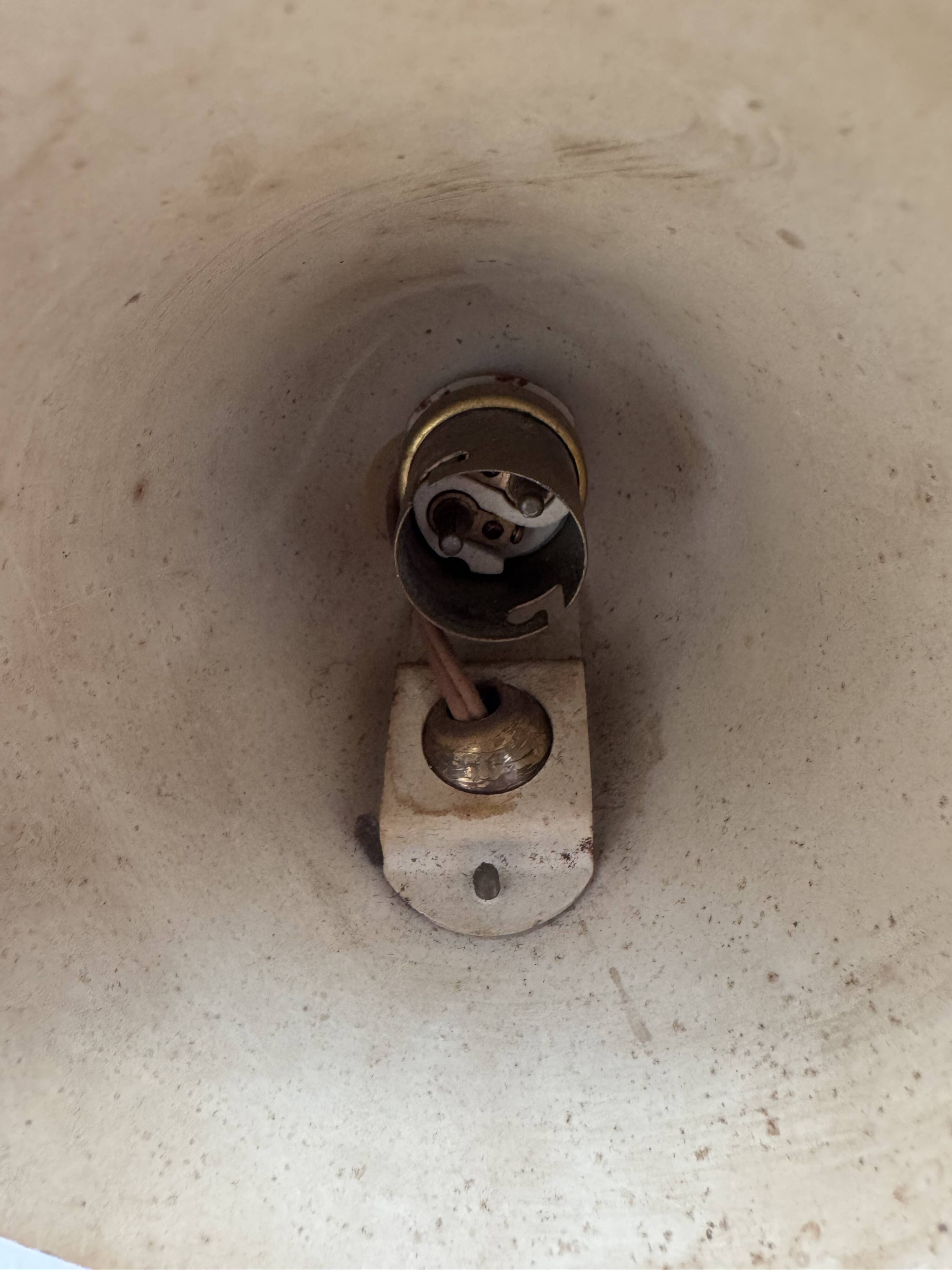 Double orientable vintage patinated brass wall light, Jacques Biny France 1950.