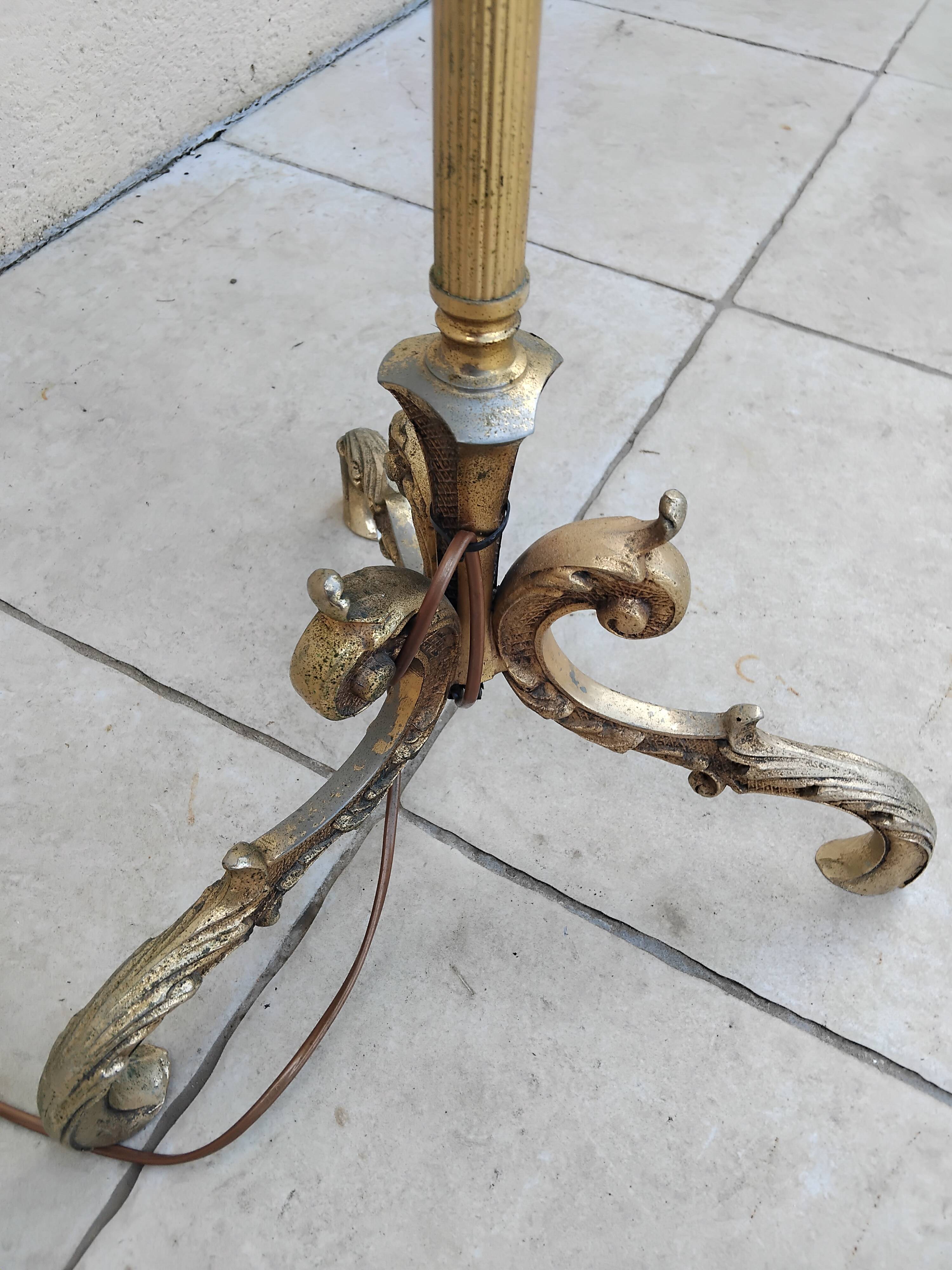 Lampadaire vintage laiton napoleon