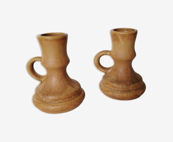 Lot de 2 bougeoirs en céramique