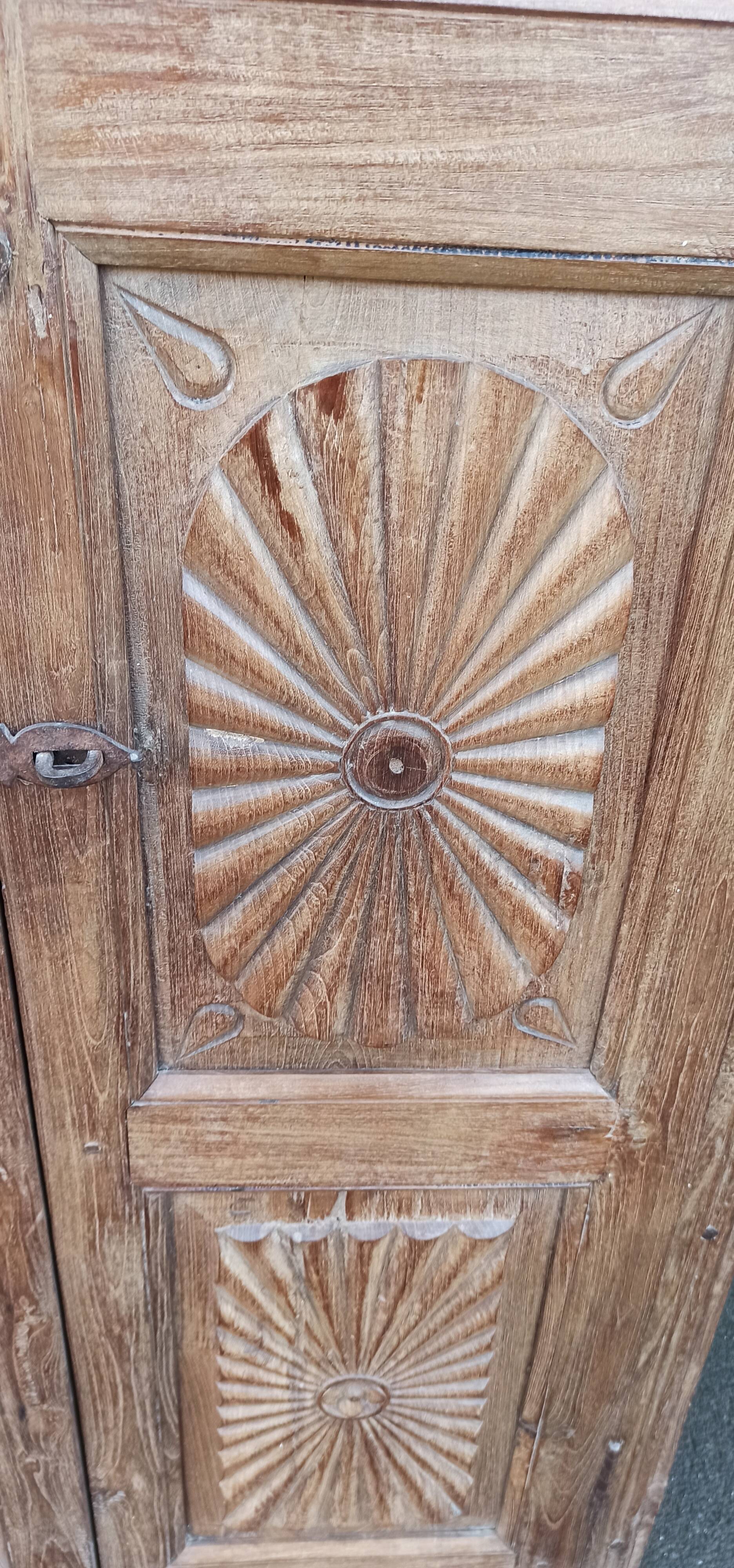 Old built-in wooden wardrobe